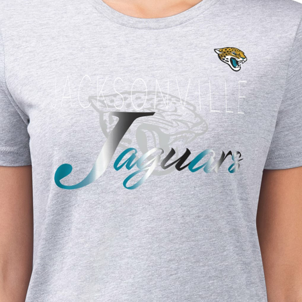 Jacksonville Jaguars G-III 4Her by Carl Banks Women's Super-Slim Fit Lightweight Shadow Logo T-Shirt Gray | NFL
