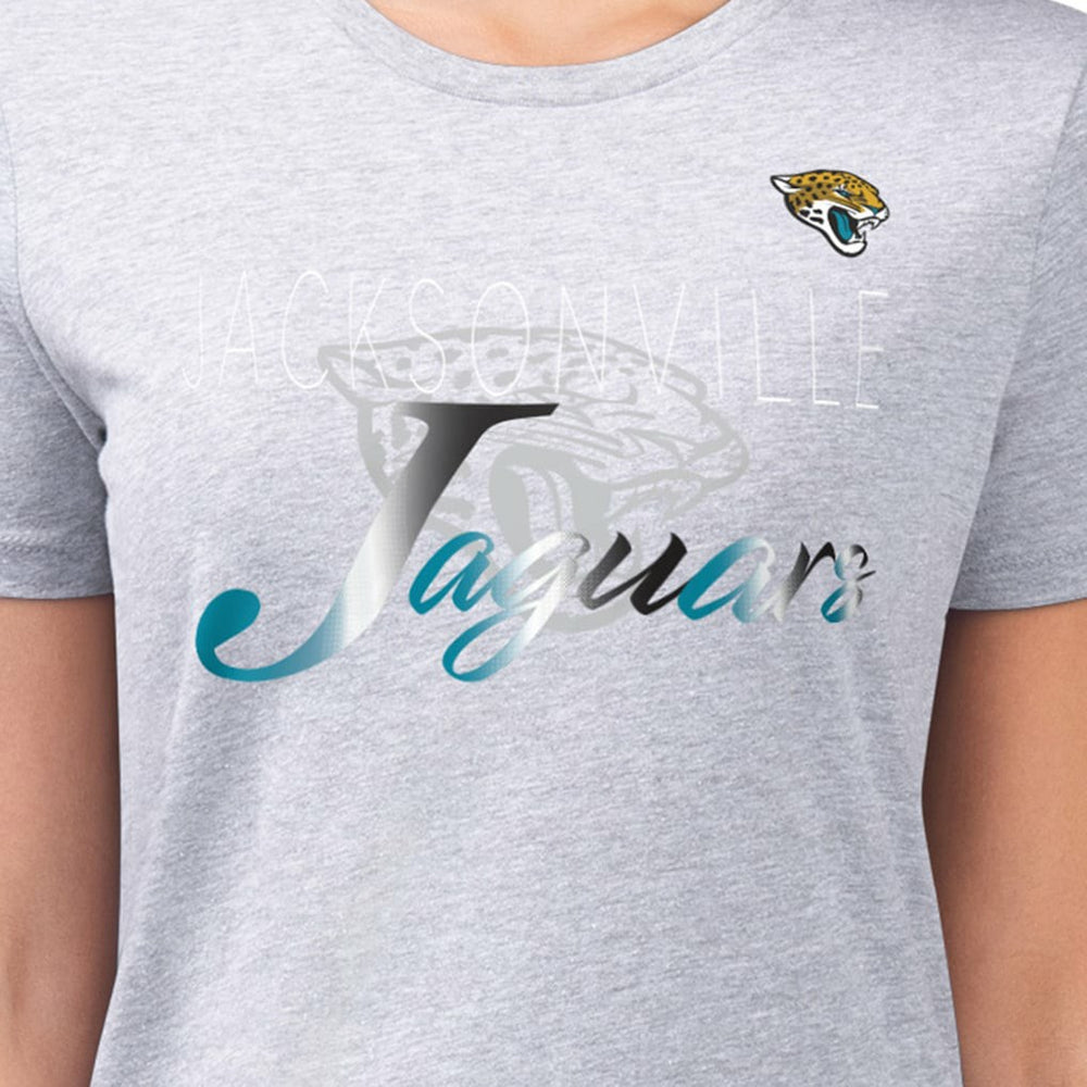Jacksonville Jaguars G-III 4Her by Carl Banks Women's Super-Slim Fit Lightweight Shadow Logo T-Shirt Gray | NFL
