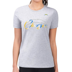 Los Angeles Chargers G-III 4Her by Carl Banks Women's Super-Slim Fit Lightweight Shadow Logo T-Shirt Gray | NFL
