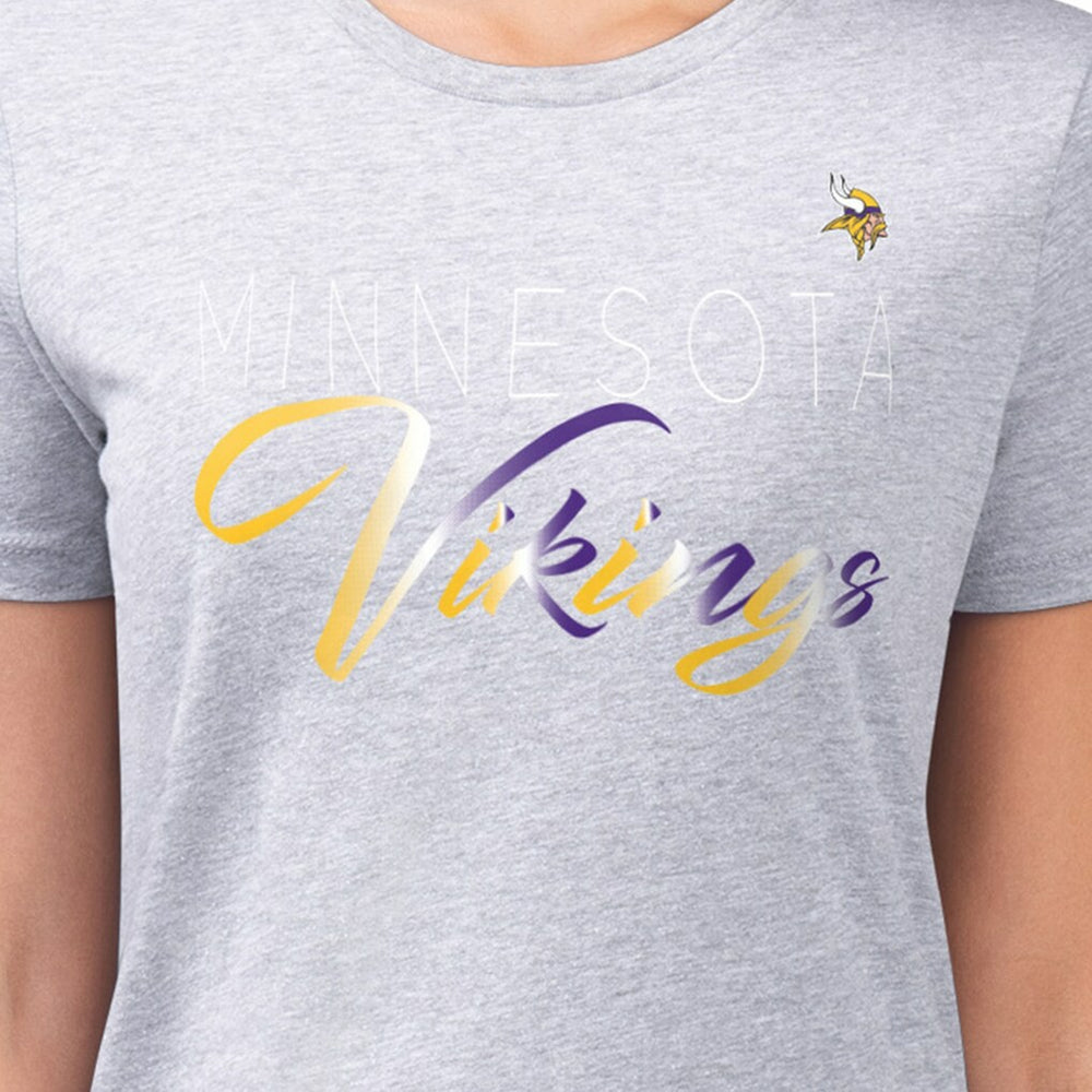 Minnesota Vikings G-III 4Her by Carl Banks Women's Super-Slim Fit Lightweight Shadow Logo T-Shirt Gray | NFL