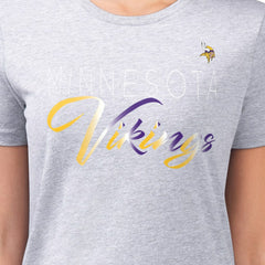 Minnesota Vikings G-III 4Her by Carl Banks Women's Super-Slim Fit Lightweight Shadow Logo T-Shirt Gray | NFL