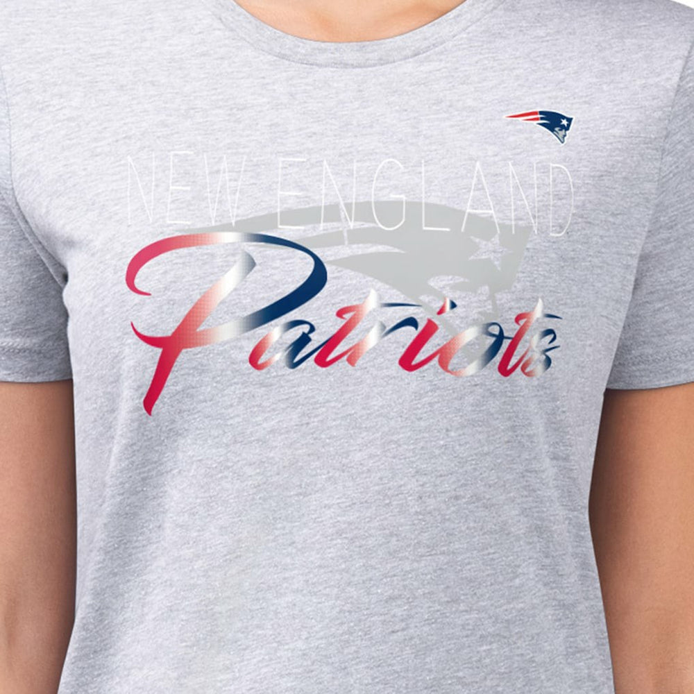 New England Patriots G-III 4Her by Carl Banks Women's Super-Slim Fit Lightweight Shadow Logo T-Shirt Gray | NFL