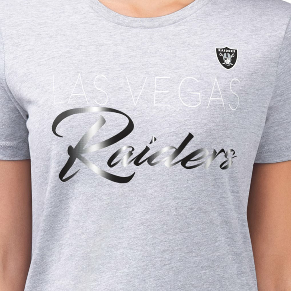 Las Vegas Raiders G-III 4Her by Carl Banks Women's Super-Slim Fit Lightweight Shadow Logo T-Shirt Gray | NFL