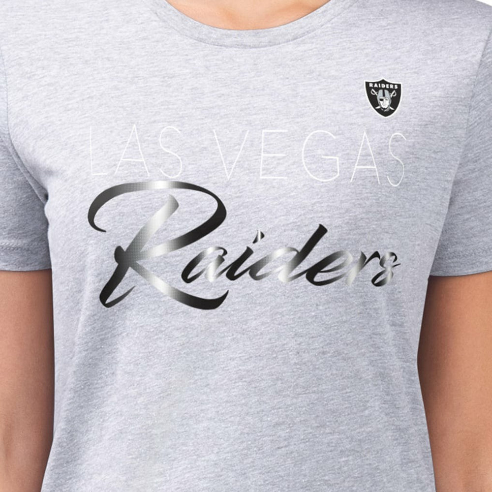 Las Vegas Raiders G-III 4Her by Carl Banks Women's Super-Slim Fit Lightweight Shadow Logo T-Shirt Gray | NFL
