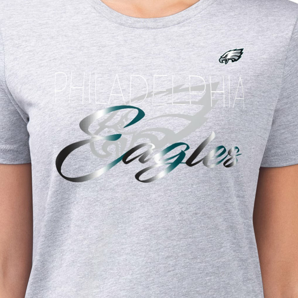 Philadelphia Eagles G-III 4Her by Carl Banks Women's Super-Slim Fit Lightweight Shadow Logo T-Shirt Gray | NFL