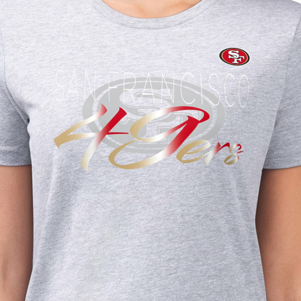 San Francisco 49ers G-III 4Her by Carl Banks Women's Super-Slim Fit Lightweight Shadow Logo T-Shirt Gray | NFL