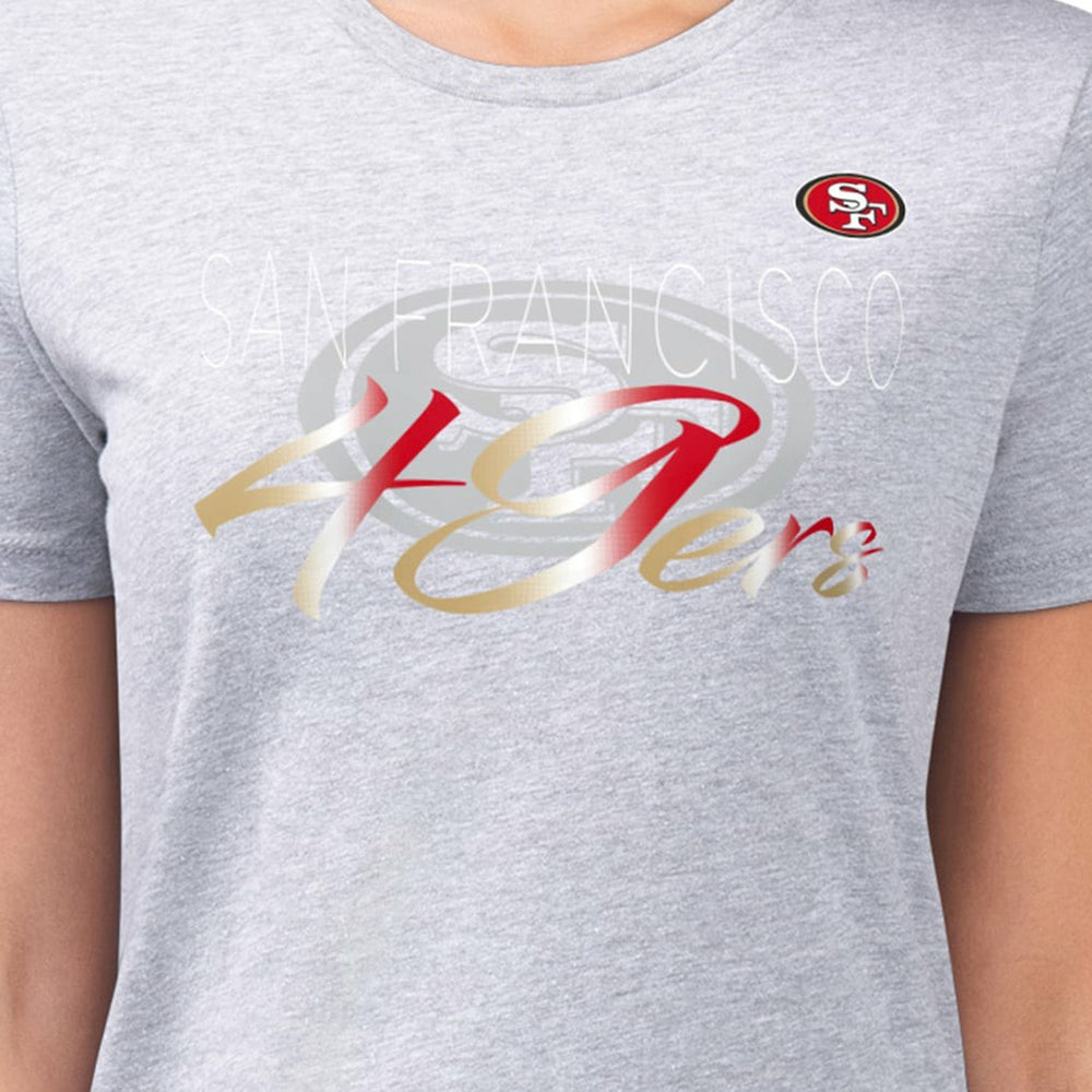 San Francisco 49ers G-III 4Her by Carl Banks Women's Super-Slim Fit Lightweight Shadow Logo T-Shirt Gray | NFL