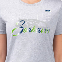 Seattle Seahawks G-III 4Her by Carl Banks Women's Super-Slim Fit Lightweight Shadow Logo T-Shirt Gray | NFL