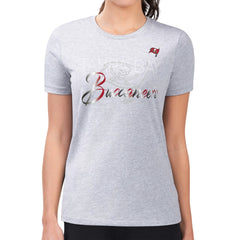 Tampa Bay Buccaneers G-III 4Her by Carl Banks Women's Super-Slim Fit Lightweight Shadow Logo T-Shirt Gray | NFL