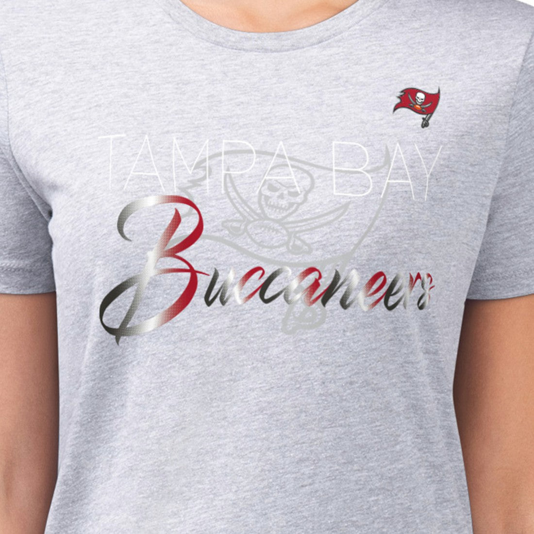 Tampa Bay Buccaneers G-III 4Her by Carl Banks Women's Super-Slim Fit Lightweight Shadow Logo T-Shirt Gray | NFL