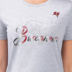 Tampa Bay Buccaneers G-III 4Her by Carl Banks Women's Super-Slim Fit Lightweight Shadow Logo T-Shirt Gray | NFL