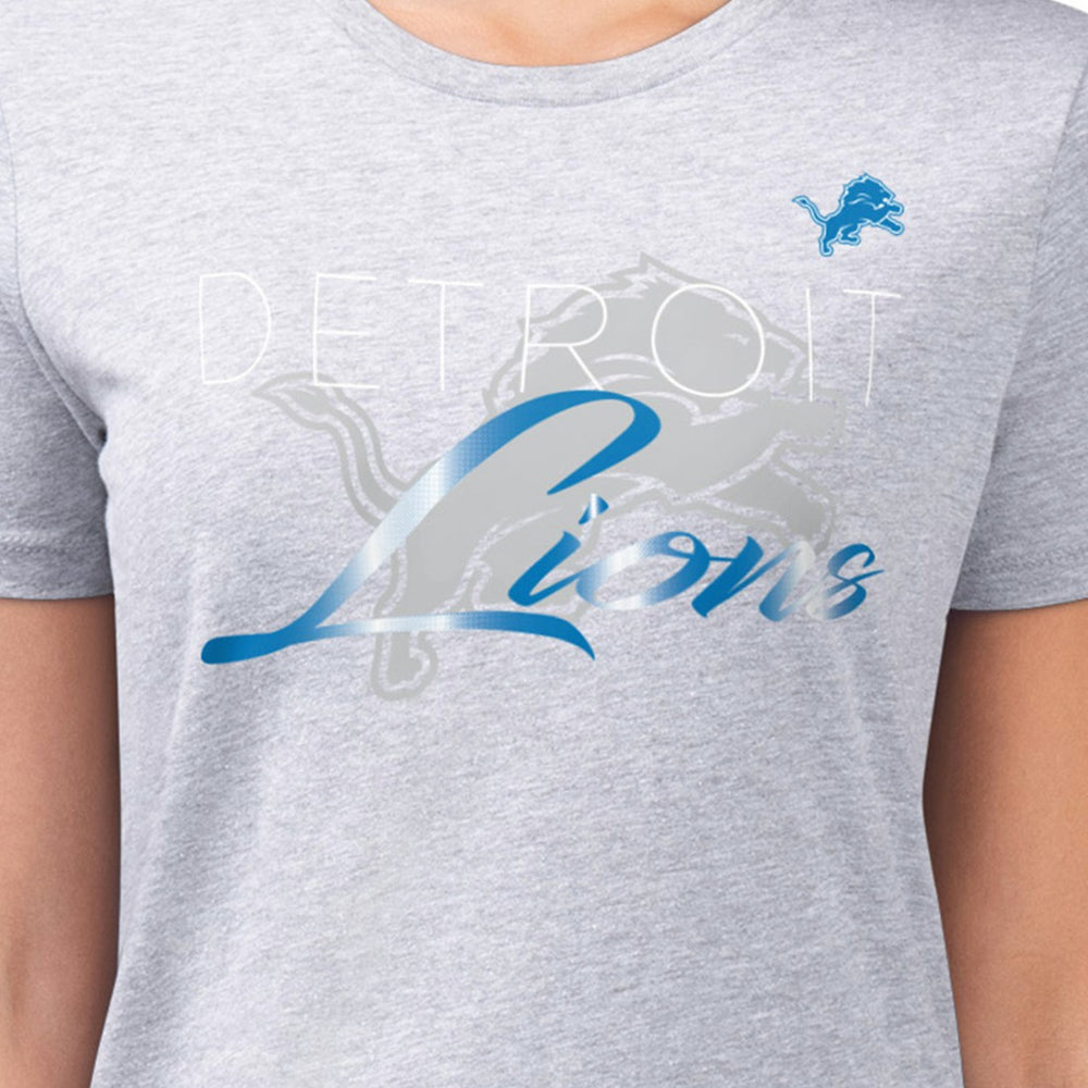 Detroit Lions G-III 4Her by Carl Banks Women's Super-Slim Fit Lightweight Shadow Logo T-Shirt Gray | NFL