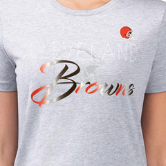 Cleveland Browns G-III 4Her by Carl Banks Women's Super-Slim Fit Lightweight Shadow Logo T-Shirt Gray | NFL