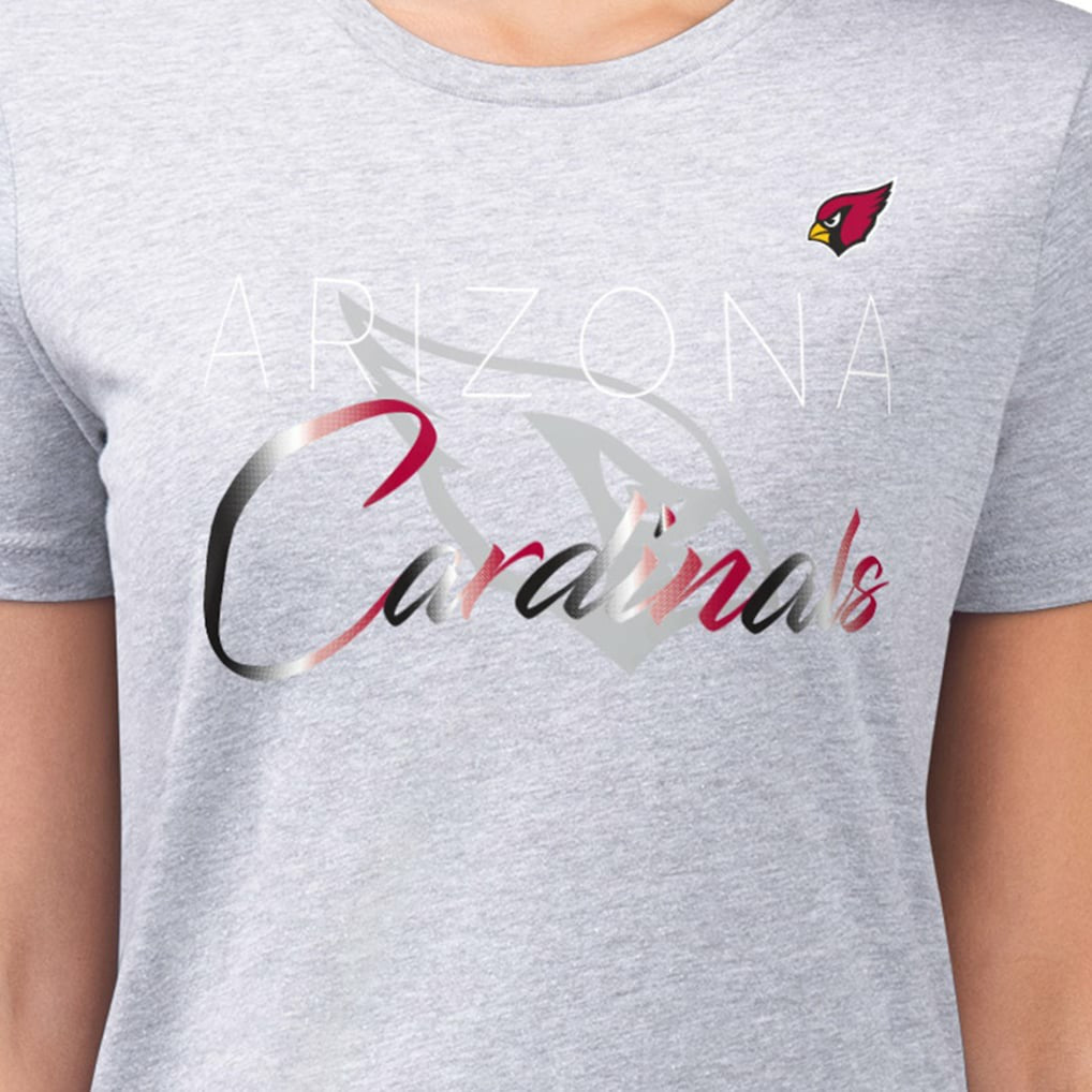 Arizona Cardinals G-III 4Her by Carl Banks Women's Super-Slim Fit Lightweight Shadow Logo T-Shirt Gray | NFL