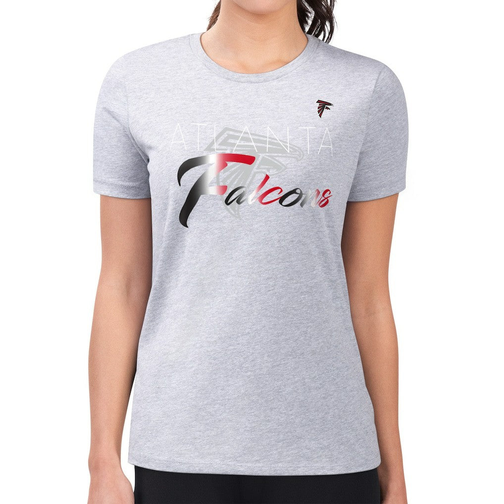 Atlanta Falcons G-III 4Her by Carl Banks Women's Super-Slim Fit Lightweight Shadow Logo T-Shirt Gray | NFL