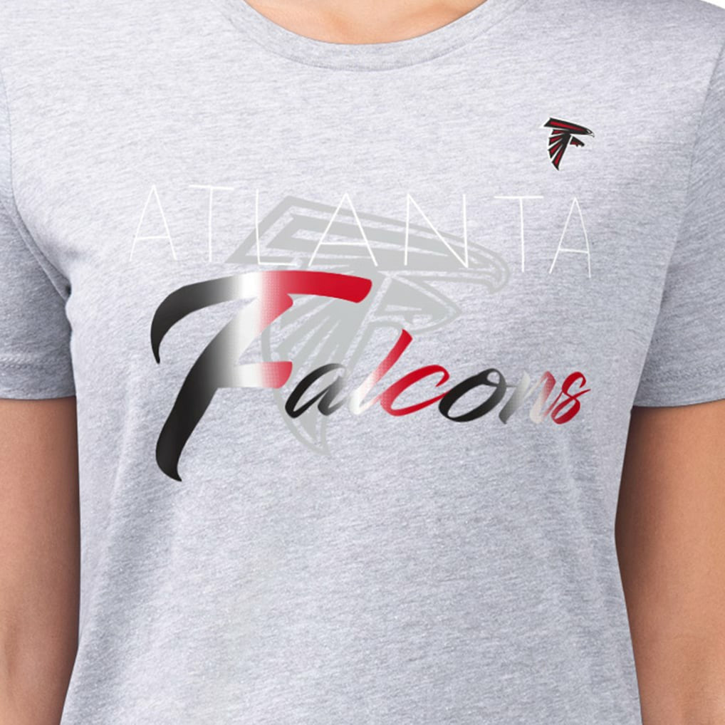 Atlanta Falcons G-III 4Her by Carl Banks Women's Super-Slim Fit Lightweight Shadow Logo T-Shirt Gray | NFL