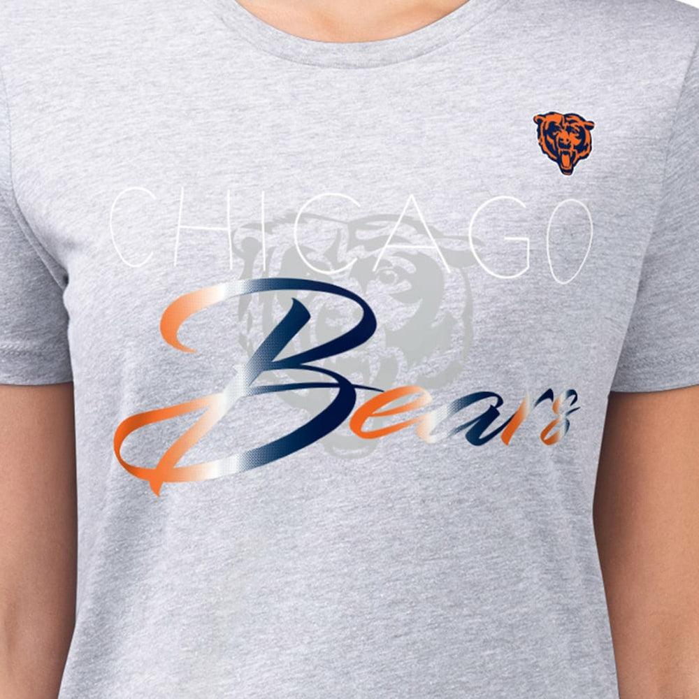 Chicago Bears G-III 4Her by Carl Banks Women's Super-Slim Fit Lightweight Shadow Logo T-Shirt Gray | NFL