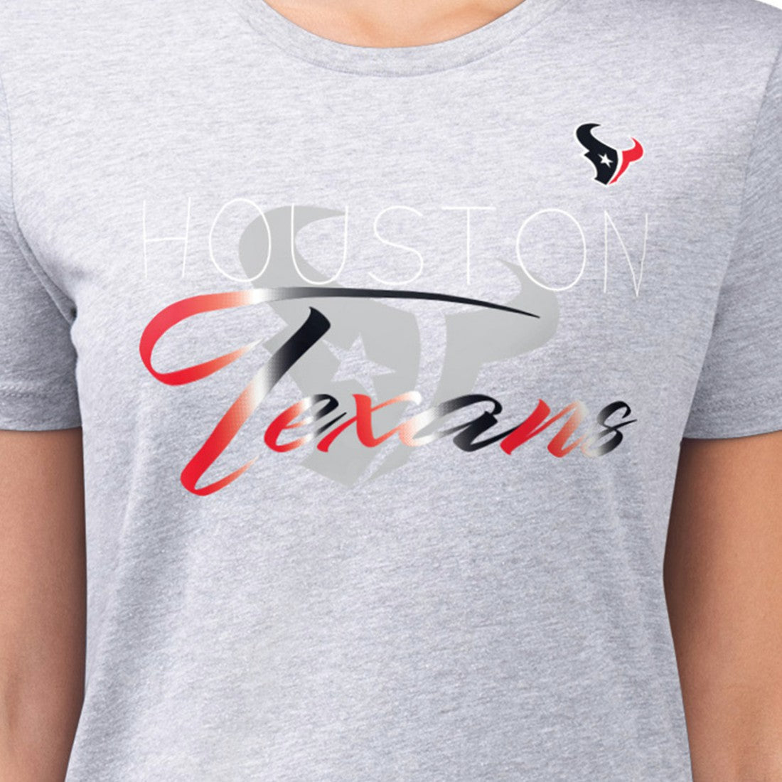 Houston Texans G-III 4Her by Carl Banks Women's Super-Slim Fit Lightweight Shadow Logo T-Shirt Gray | NFL