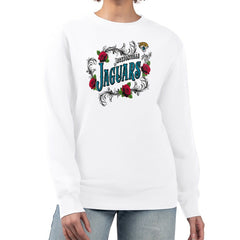 Jacksonville Jaguars G-III 4Her by Carl Banks Women's Roses Fleece Tri-Blend Pullover Sweatshirt White | NFL