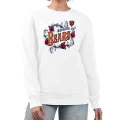 Chicago Bears G-III 4Her by Carl Banks Women's Roses Fleece Tri-Blend Pullover Sweatshirt White | NFL
