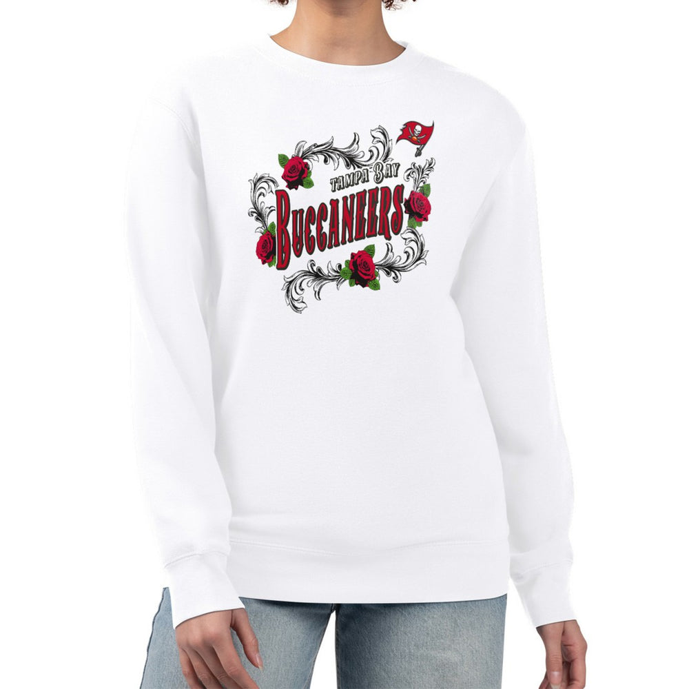 Tampa Bay Buccaneers G-III 4Her by Carl Banks Women's Roses Fleece Tri-Blend Pullover Sweatshirt White | NFL
