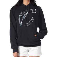 Indianapolis Colts G-III 4Her by Carl Banks Women's Metallic Print Football Sketch Fleece Pullover Hoodie Black | NFL