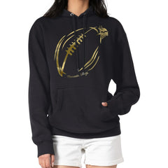 Minnesota Vikings G-III 4Her by Carl Banks Women's Metallic Print Football Sketch Fleece Pullover Hoodie Black | NFL
