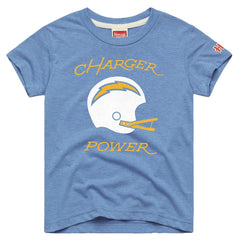 Los Angeles Chargers Homage Youth Charger Power Tri-Blend T-Shirt Powder Blue | NFL