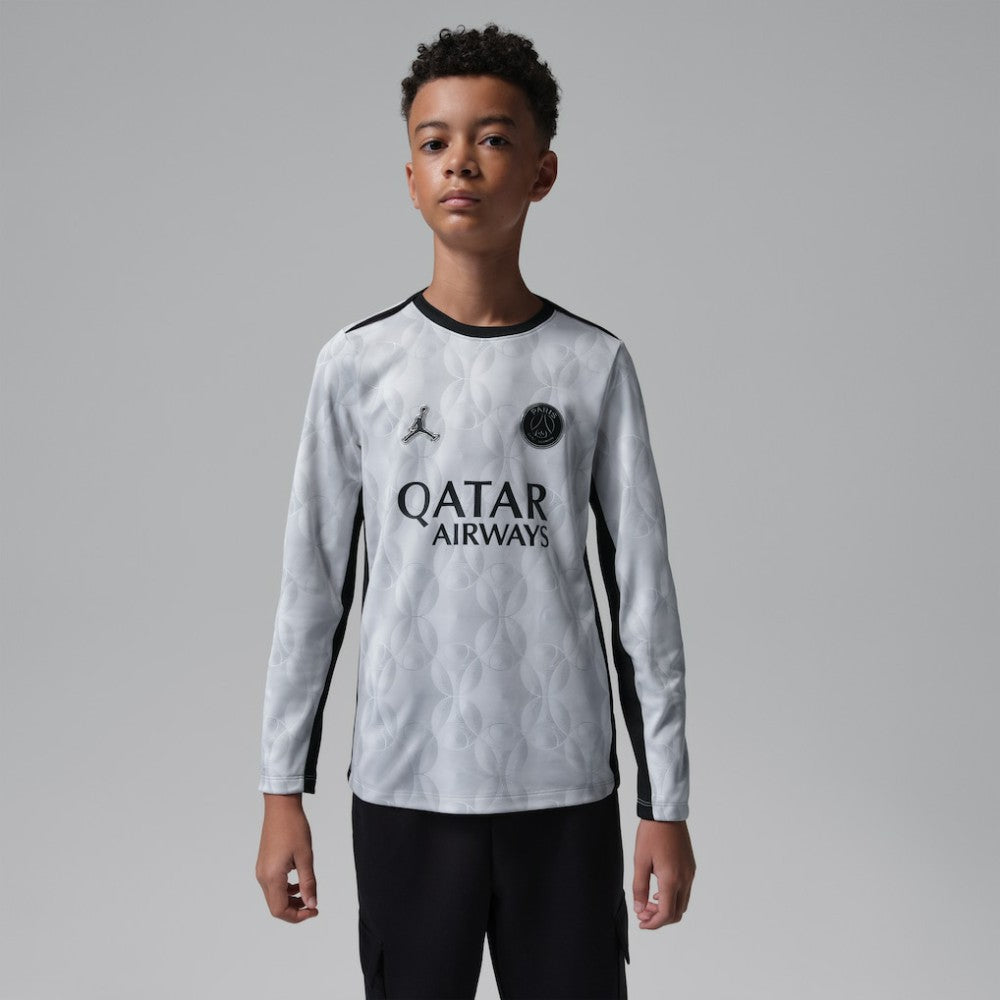 Paris Saint-Germain Jordan Brand Youth Long Sleeve Pre-Match Dri-FIT Top Gray | Jordan Online