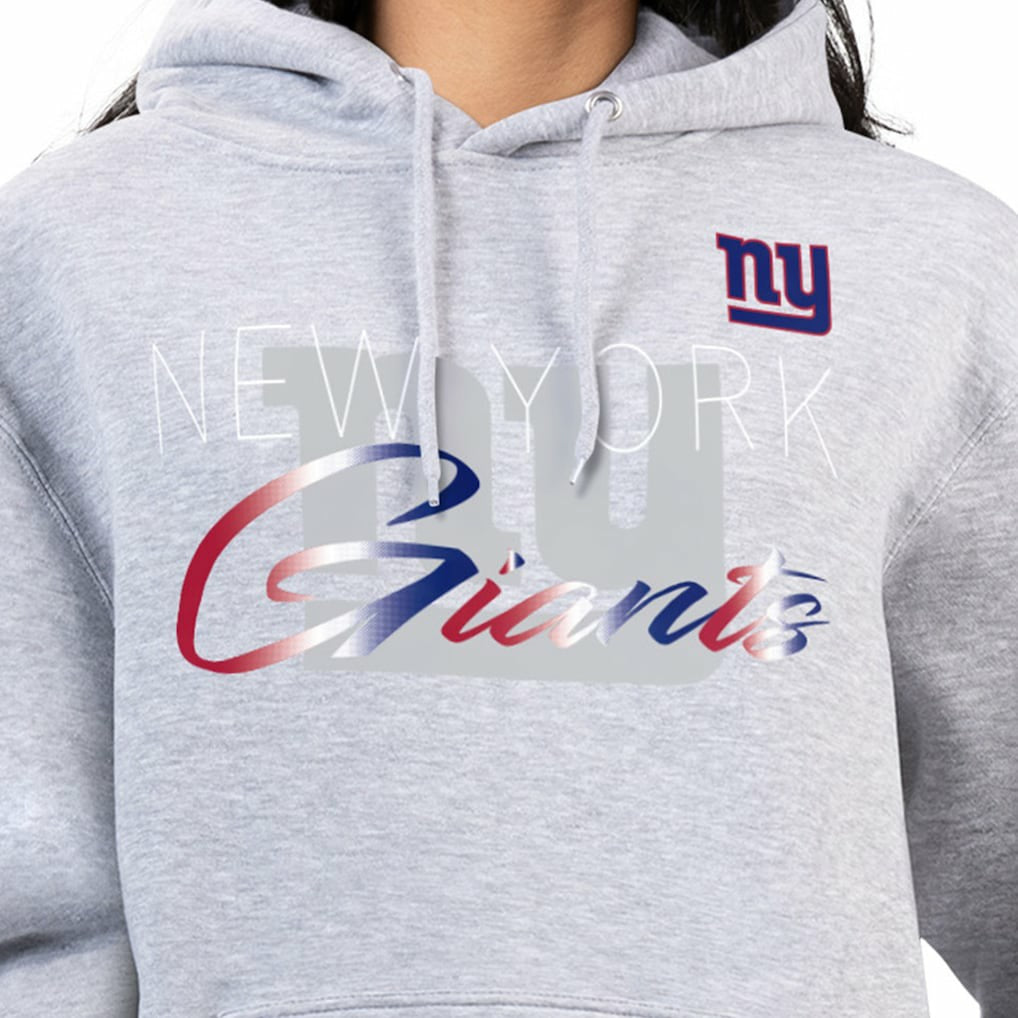 New York Giants G-III 4Her by Carl Banks Women's Shadow Logo Fleece Pullover Hoodie Gray | NFL
