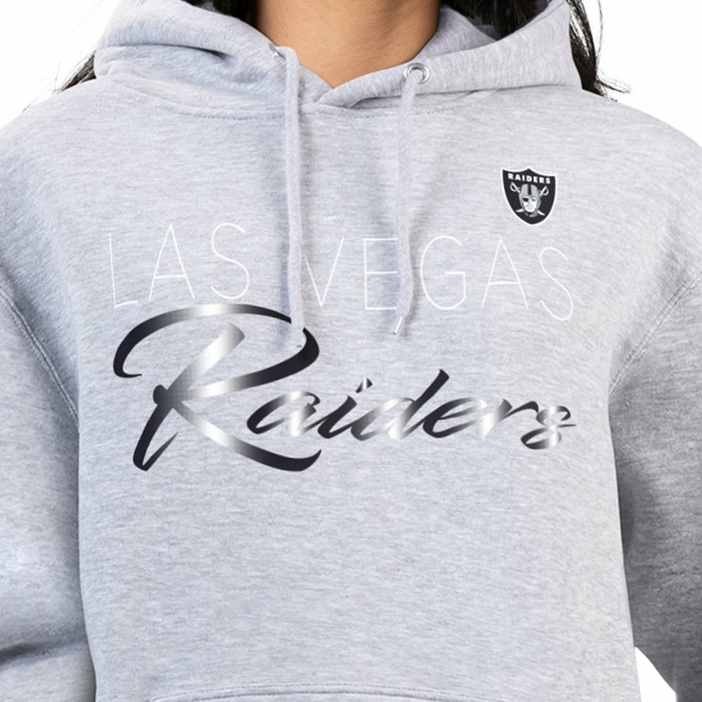 Las Vegas Raiders G-III 4Her by Carl Banks Women's Shadow Logo Fleece Pullover Hoodie Gray | NFL