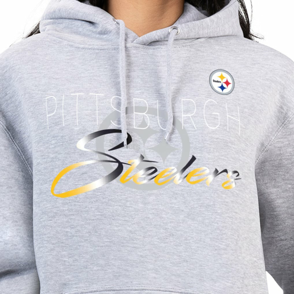 Pittsburgh Steelers G-III 4Her by Carl Banks Women's Shadow Logo Fleece Pullover Hoodie Gray | NFL