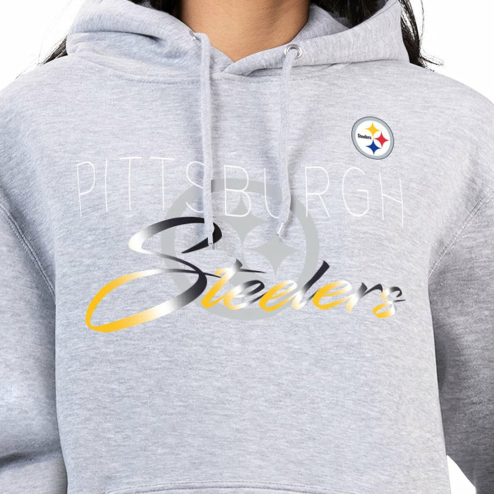 Pittsburgh Steelers G-III 4Her by Carl Banks Women's Shadow Logo Fleece Pullover Hoodie Gray | NFL