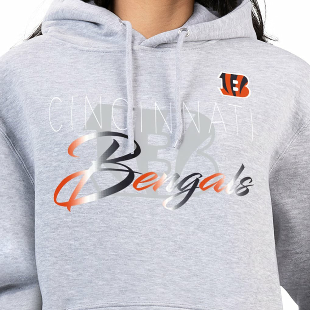 Cincinnati Bengals G-III 4Her by Carl Banks Women's Shadow Logo Fleece Pullover Hoodie Gray | NFL
