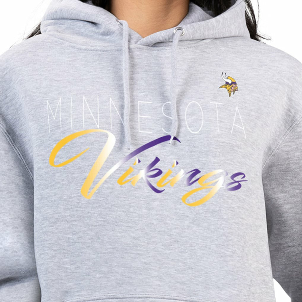 Minnesota Vikings G-III 4Her by Carl Banks Women's Shadow Logo Fleece Pullover Hoodie Gray | NFL