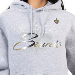 New Orleans Saints G-III 4Her by Carl Banks Women's Shadow Logo Fleece Pullover Hoodie Gray | NFL