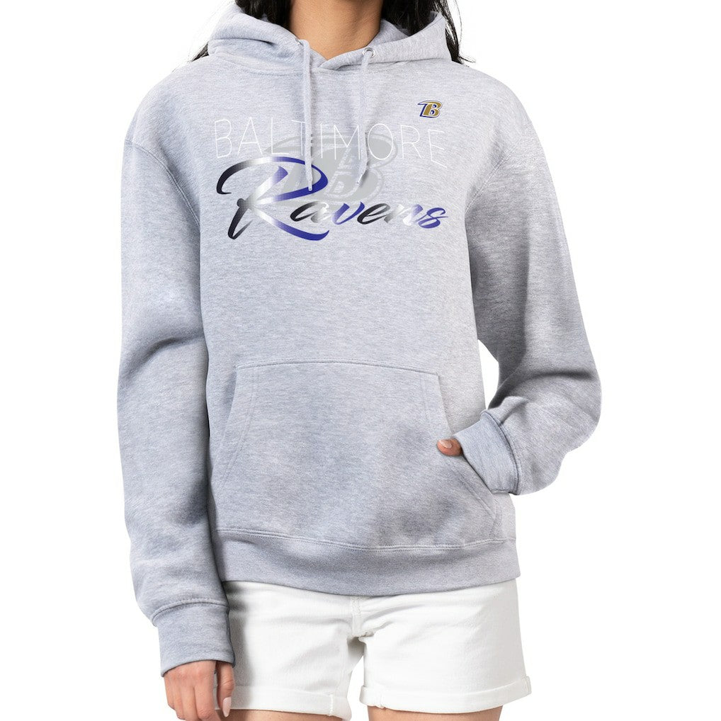 Baltimore Ravens G-III 4Her by Carl Banks Women's Shadow Logo Fleece Pullover Hoodie Gray | NFL