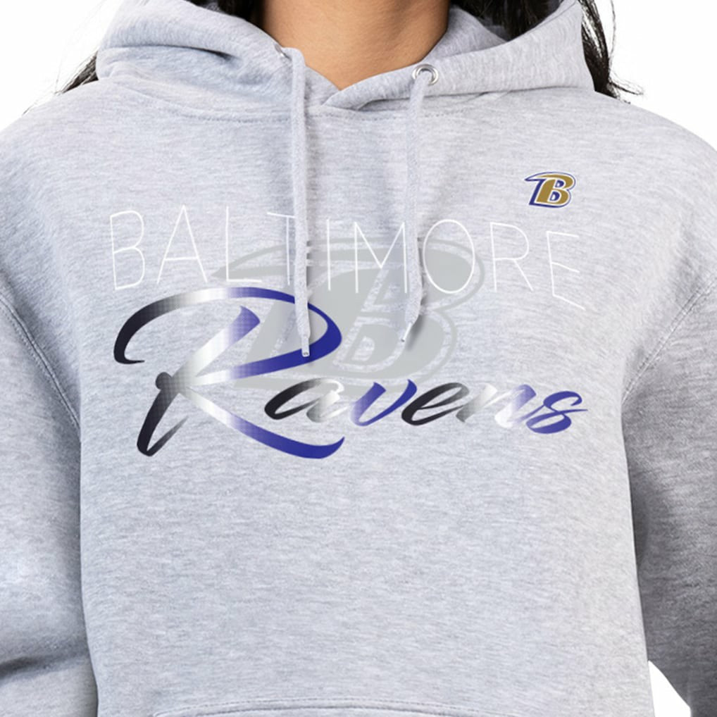 Baltimore Ravens G-III 4Her by Carl Banks Women's Shadow Logo Fleece Pullover Hoodie Gray | NFL