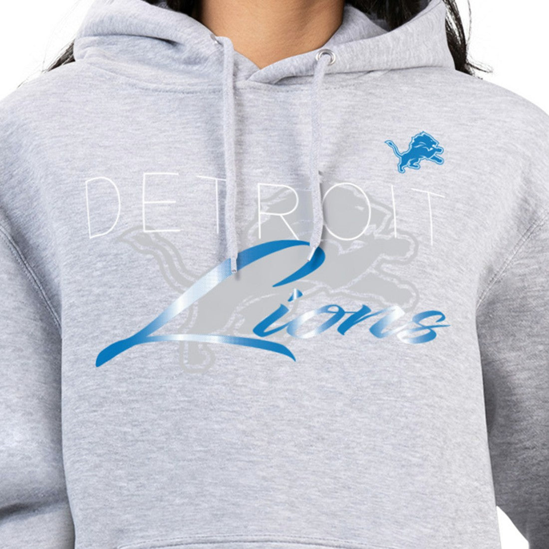 Detroit Lions G-III 4Her by Carl Banks Women's Shadow Logo Fleece Pullover Hoodie Gray | NFL