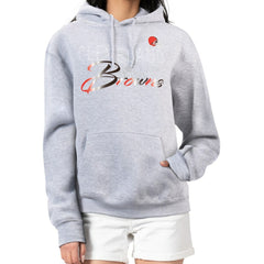 Cleveland Browns G-III 4Her by Carl Banks Women's Shadow Logo Fleece Pullover Hoodie Gray | NFL
