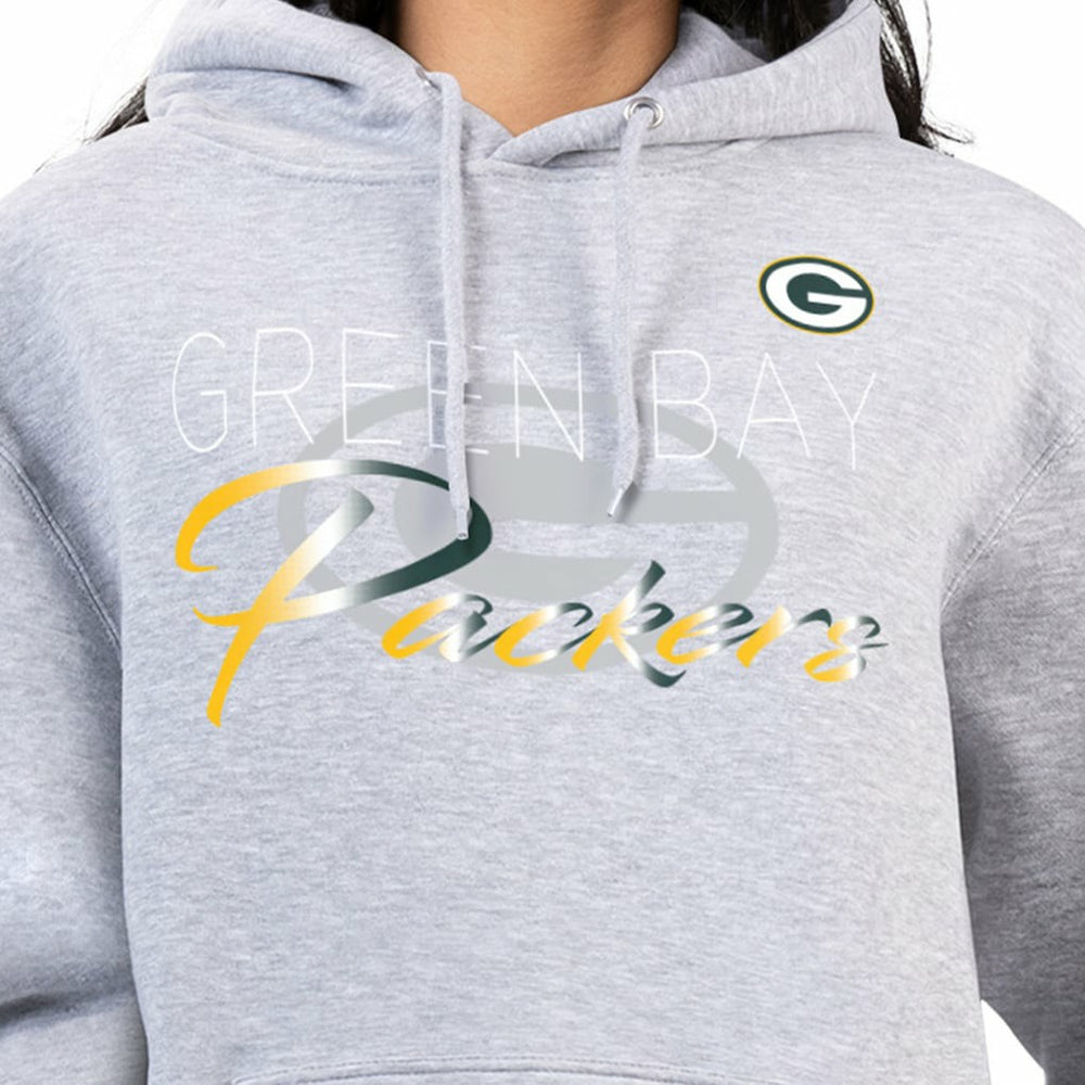 Green Bay Packers G-III 4Her by Carl Banks Women's Shadow Logo Fleece Pullover Hoodie Gray | NFL