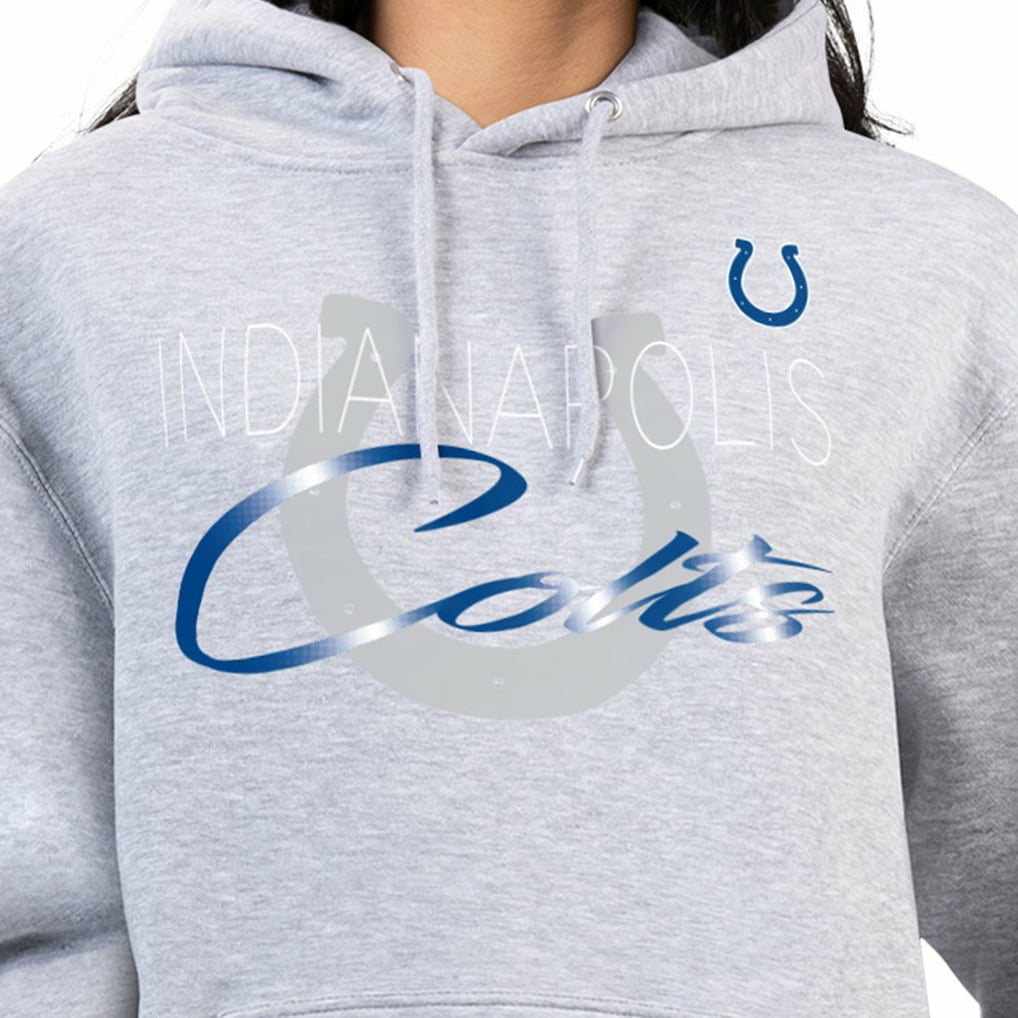 Indianapolis Colts G-III 4Her by Carl Banks Women's Shadow Logo Fleece Pullover Hoodie Gray | NFL