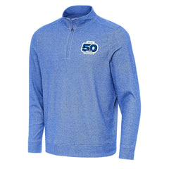 Seattle Seahawks Antigua 50th Season Subtle Quarter-Zip Pullover Heather Royal | NFL