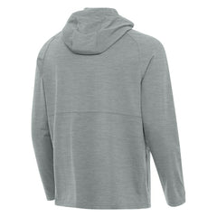 Seattle Seahawks Antigua 50th Season Spikes Raglan Quarter-Zip Hoodie Heather Gray | NFL