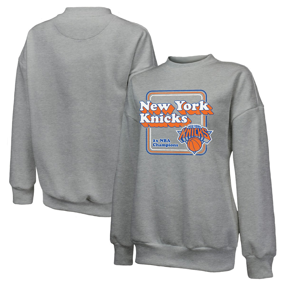 New York Knicks Majestic Threads Women's Classic Tri-Blend Pullover Sweatshirt Gray - NBA