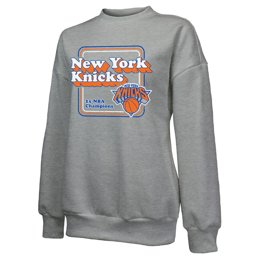 New York Knicks Majestic Threads Women's Classic Tri-Blend Pullover Sweatshirt Gray - NBA