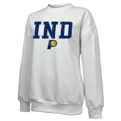 Indiana Pacers Majestic Threads Women's Classic Tri-Blend Pullover Sweatshirt White - NBA