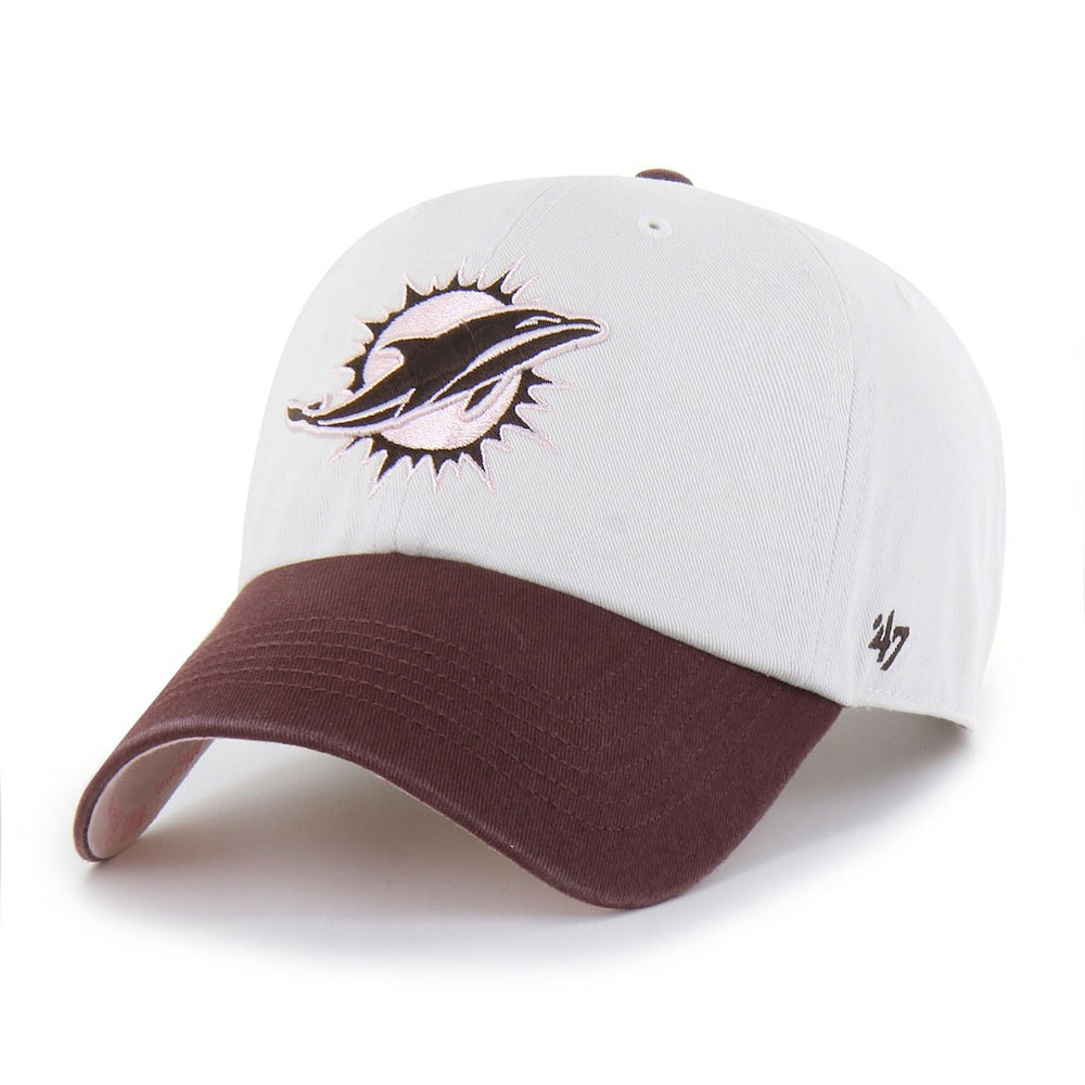 Miami Dolphins '47 Unisex Love Letter Clean Up Adjustable Hat Stone/Burgundy | 47 brand