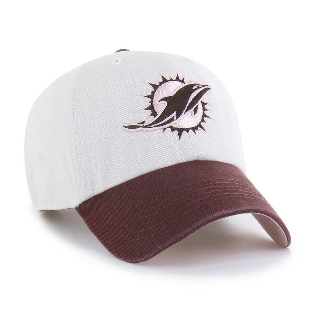 Miami Dolphins '47 Unisex Love Letter Clean Up Adjustable Hat Stone/Burgundy | 47 brand