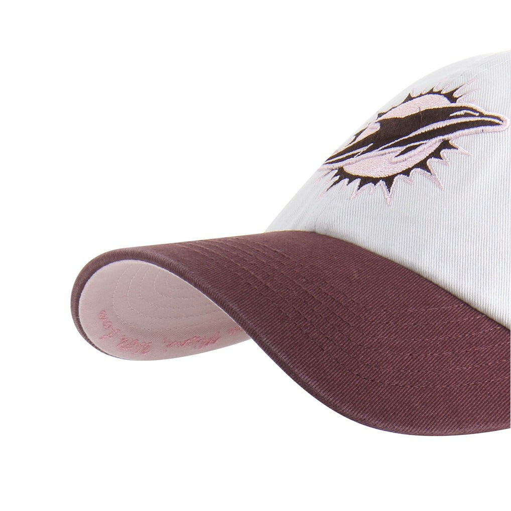 Miami Dolphins '47 Unisex Love Letter Clean Up Adjustable Hat Stone/Burgundy | 47 brand
